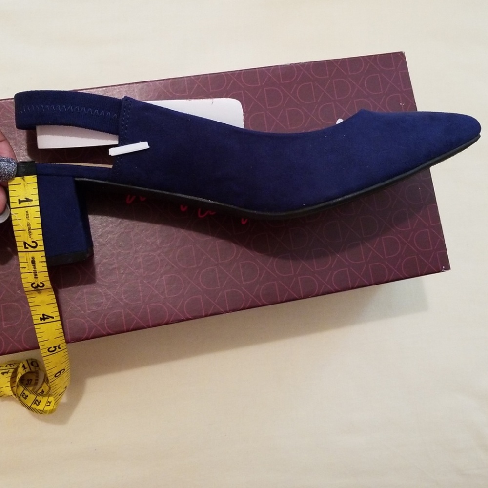 Navy blue chunky heels